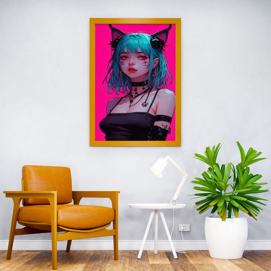 Anime Girl with Cat Ears Asian Style Poster | Wall Art for Home & Office | High-Quality Print