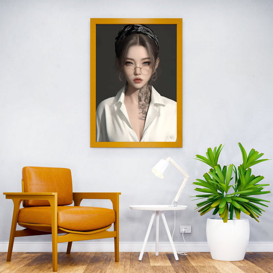 Anime Girl with Tattoo Asian Style Poster | Wall Art for Home & Office | High-Quality Print