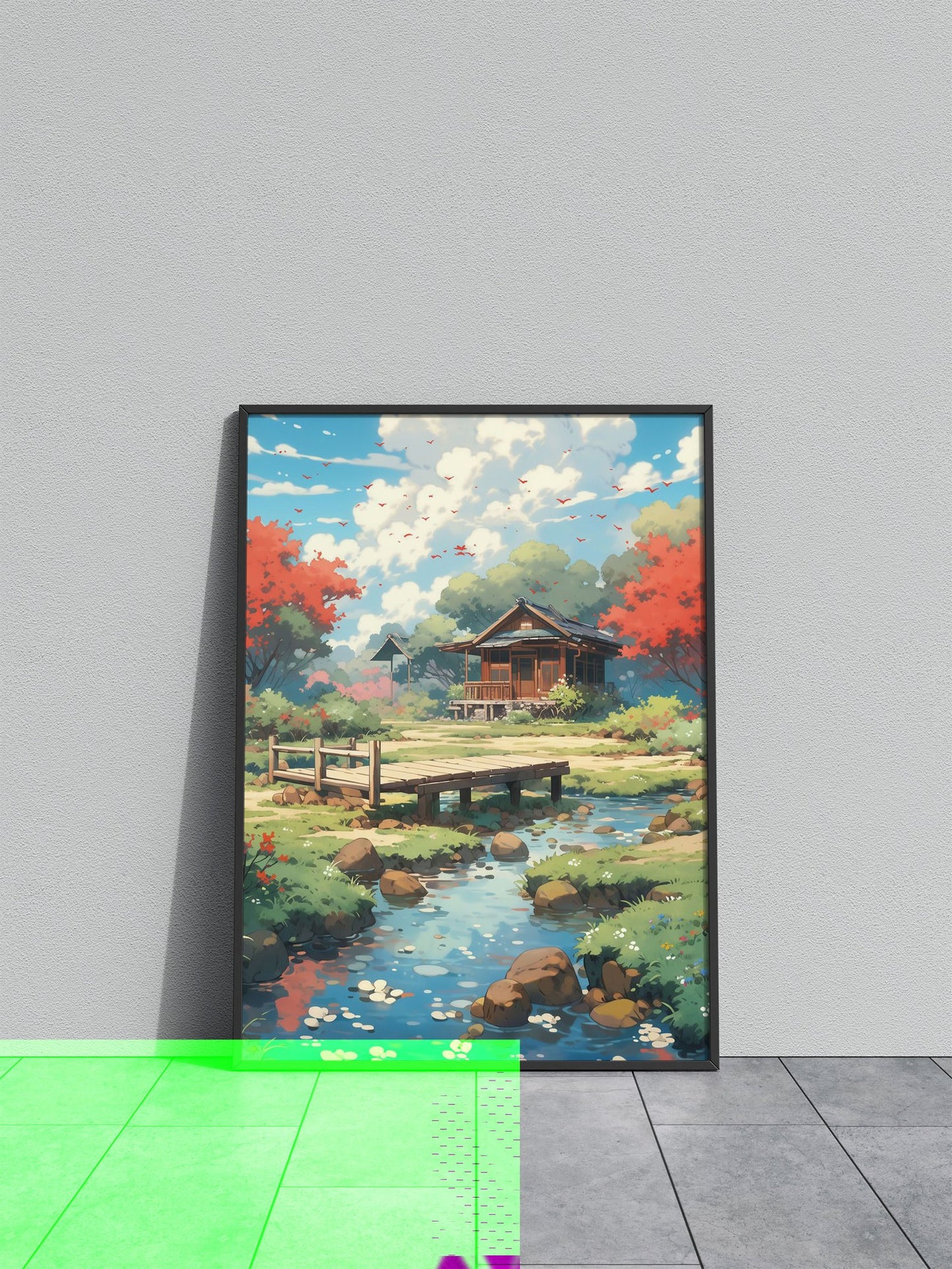 Anime Landscape Colorful Asian Style Poster | Wall Art for Home & Office | High-Quality Print