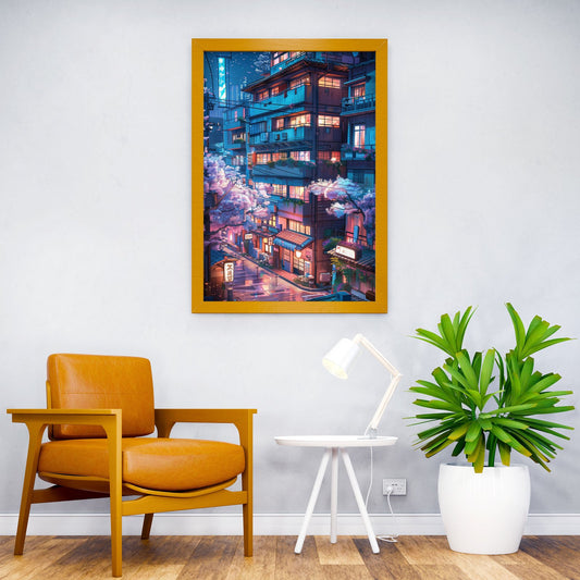 Anime Night Street Asian Style Poster | Wall Art for Home & Office | High-Quality Print