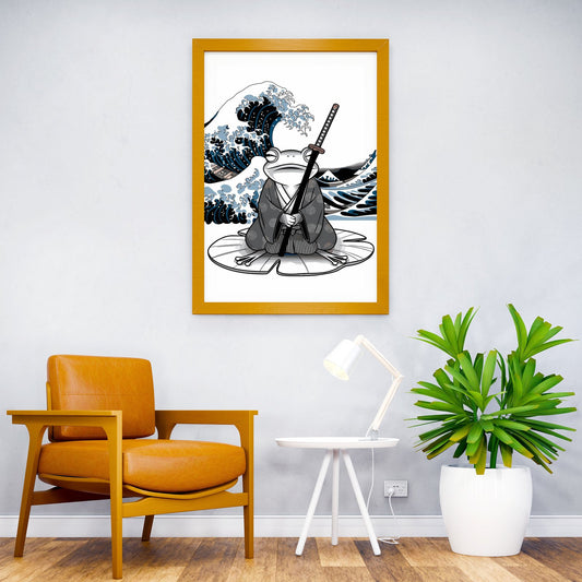 Anime Samurai Frog Kanagawa Asian Style Poster | Wall Art for Home & Office | High-Quality Print