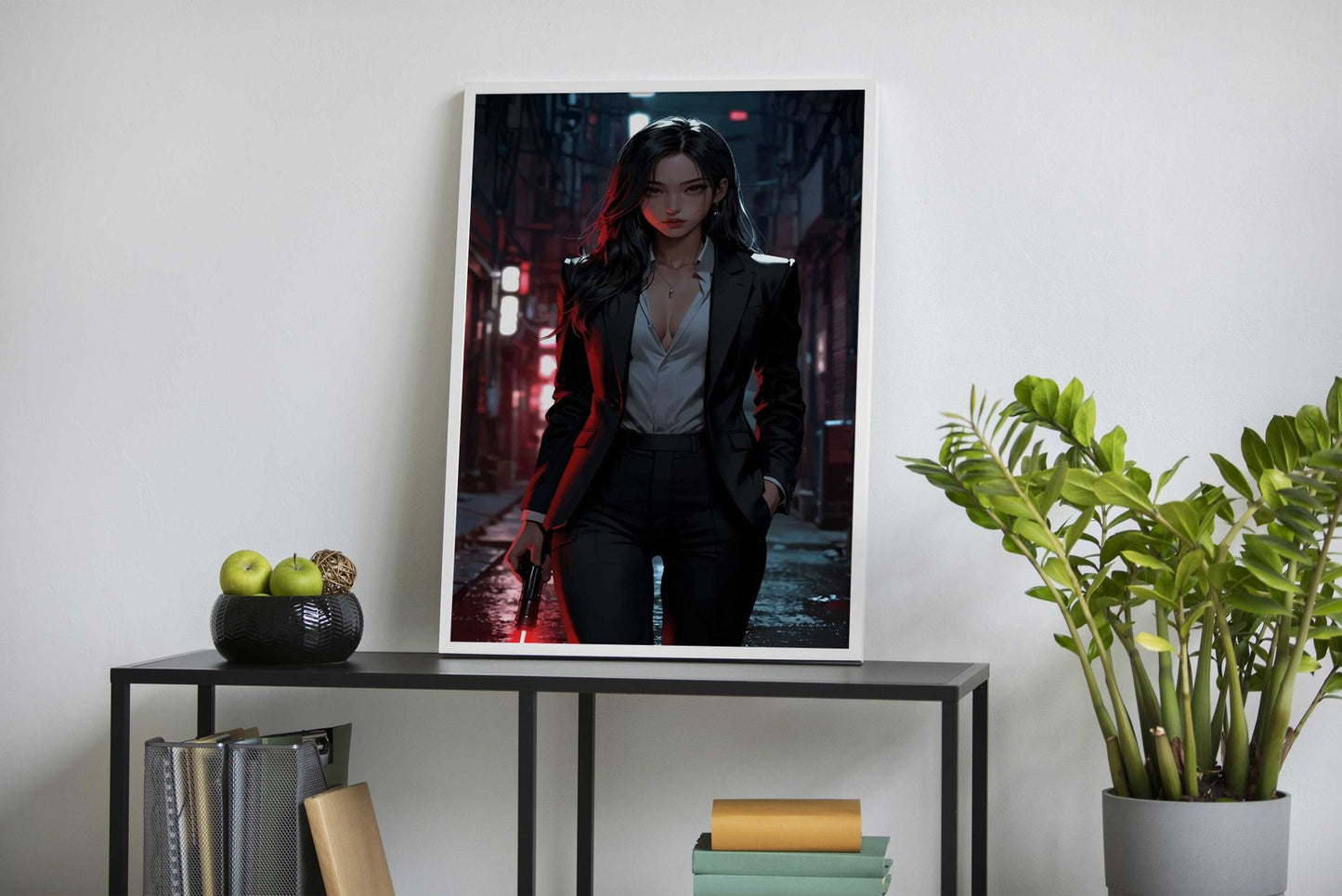 Anime Woman in Black Suit Asian Style Poster | Wall Art for Home & Office | High-Quality Print
