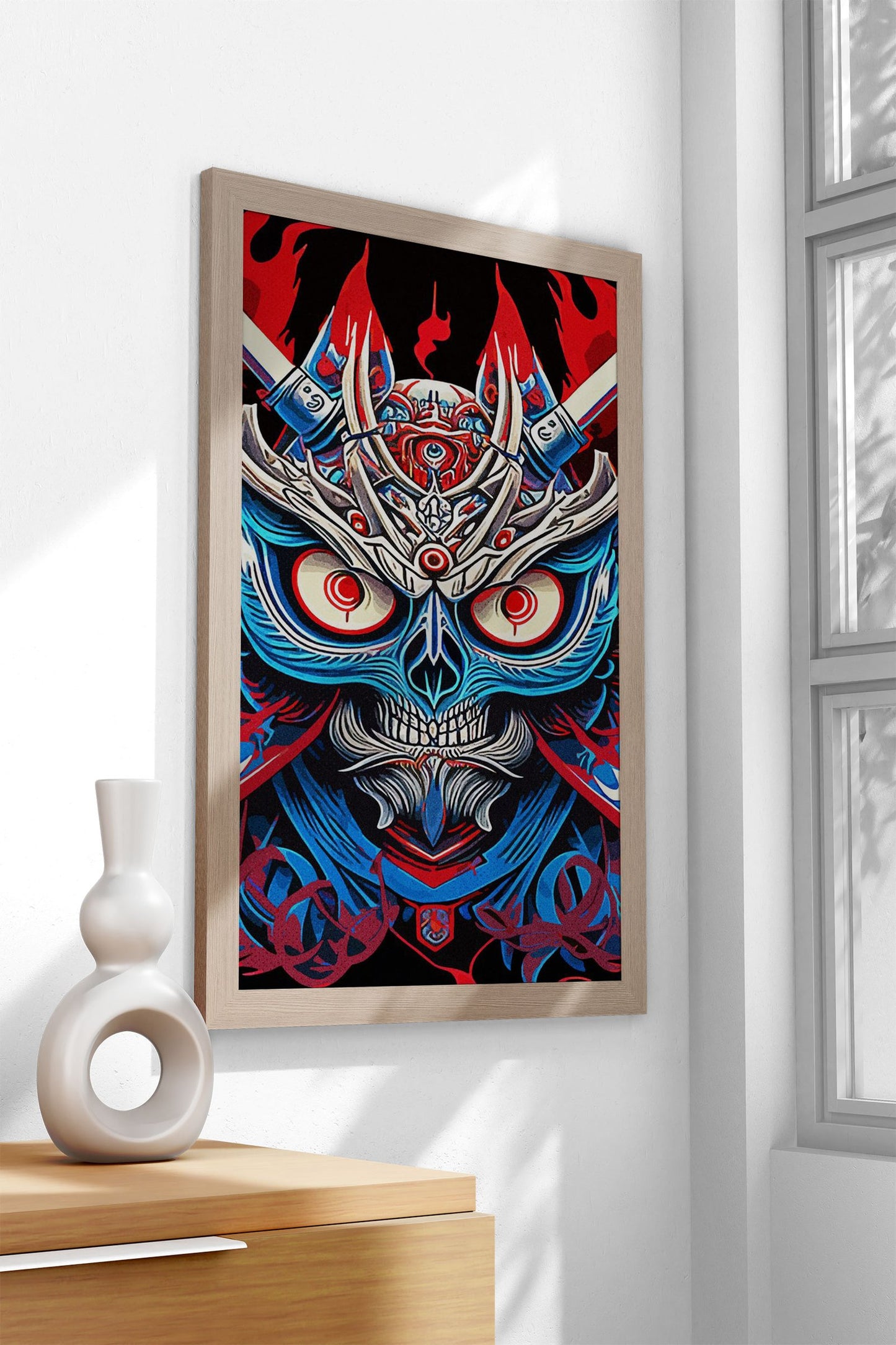Art Owl Samurai Asian Style Poster | Wall Art for Home & Office | High-Quality Print