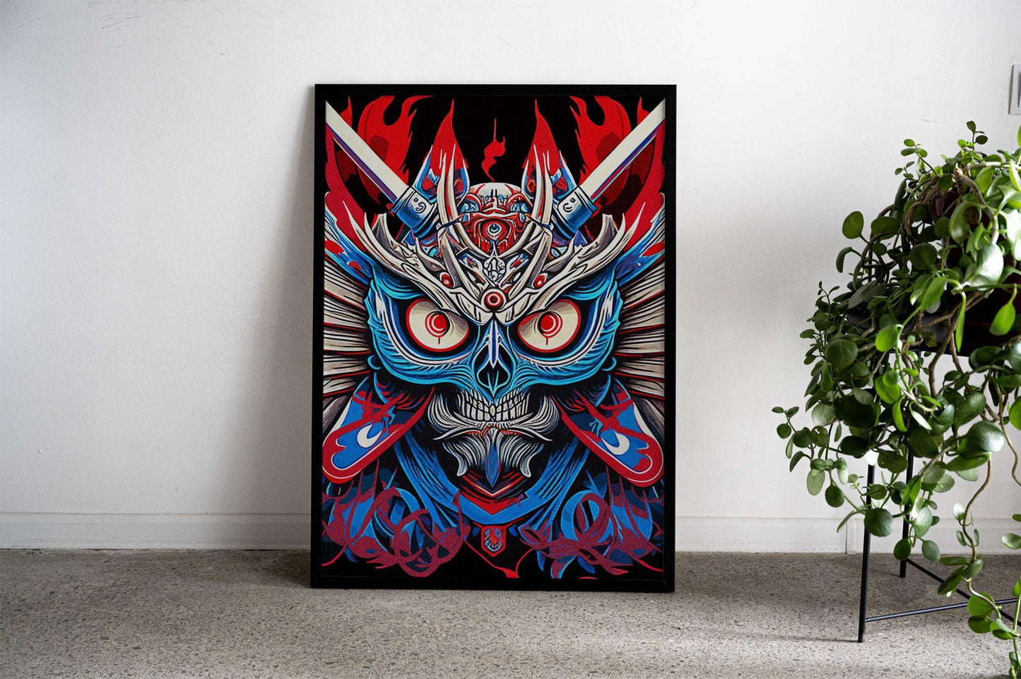 Art Owl Samurai Asian Style Poster | Wall Art for Home & Office | High-Quality Print