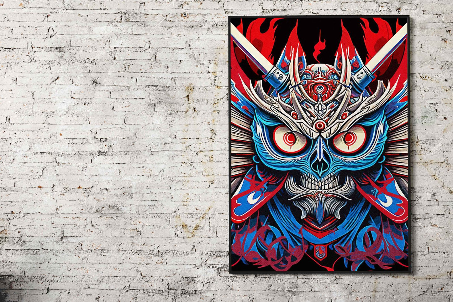 Art Owl Samurai Asian Style Poster | Wall Art for Home & Office | High-Quality Print