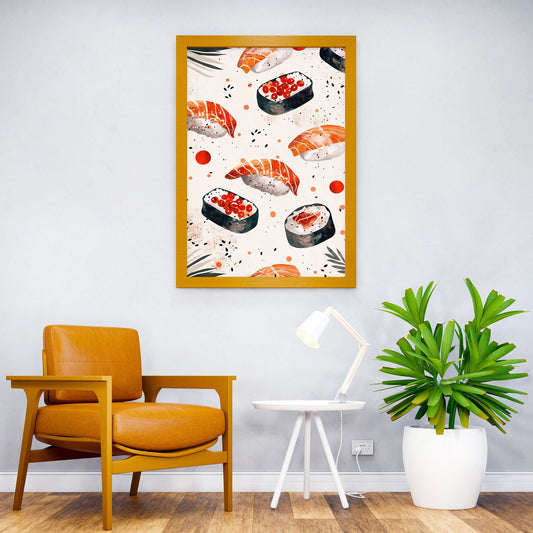 Artistic Sushi Arrangement Asian Style Poster | Wall Art for Home & Office | High-Quality Print