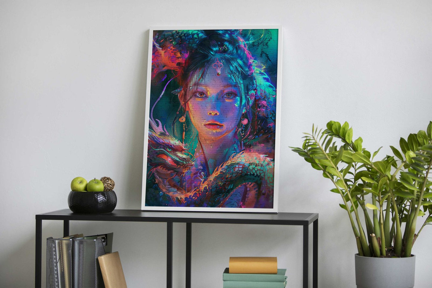 Asia woman a dragon Asian Style Poster | Wall Art for Home & Office | High-Quality Print