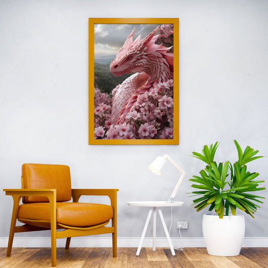 Asian Blossom Dragon Art Asian Style Poster | Wall Art for Home & Office | High-Quality Print