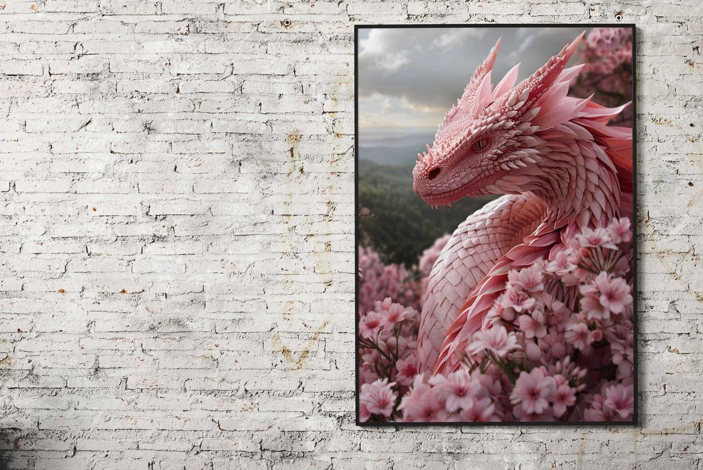 Asian Blossom Dragon Art Asian Style Poster | Wall Art for Home & Office | High-Quality Print