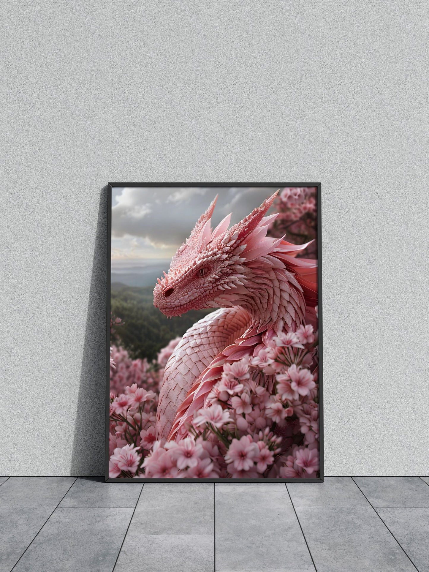 Asian Blossom Dragon Art Asian Style Poster | Wall Art for Home & Office | High-Quality Print