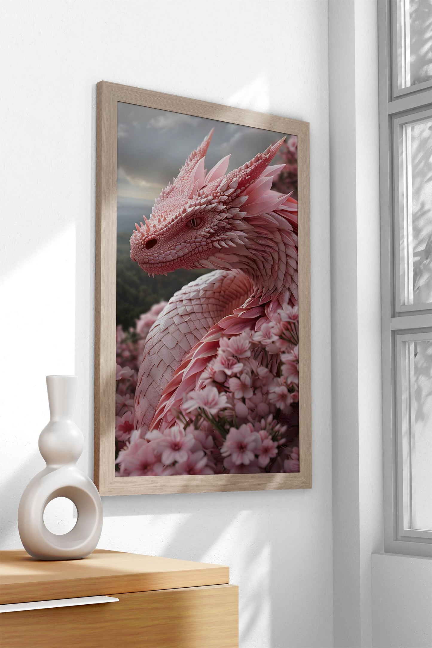 Asian Blossom Dragon Art Asian Style Poster | Wall Art for Home & Office | High-Quality Print