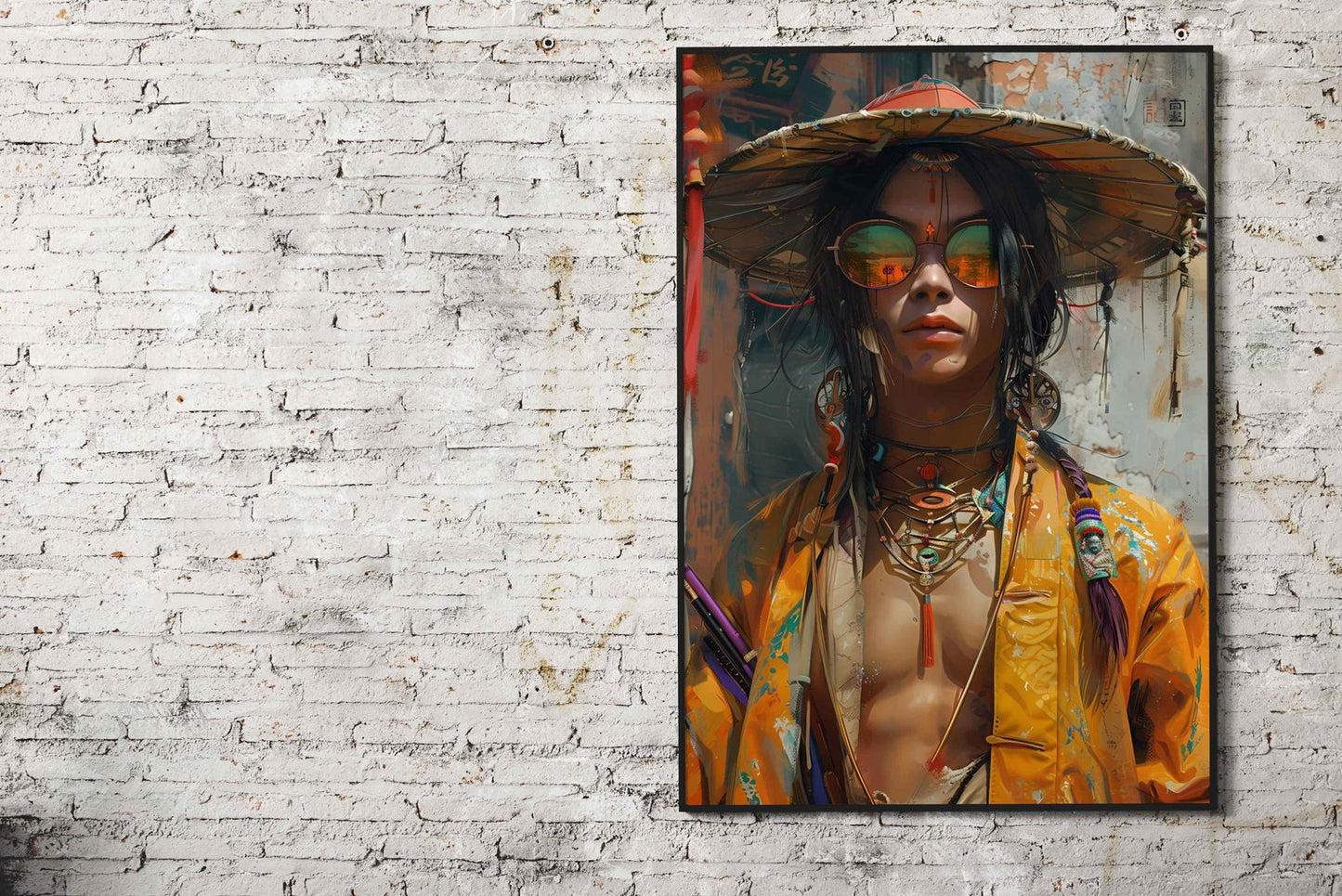 Asian Cyberpunk Warrior Asian Style Poster | Wall Art for Home & Office | High-Quality Print