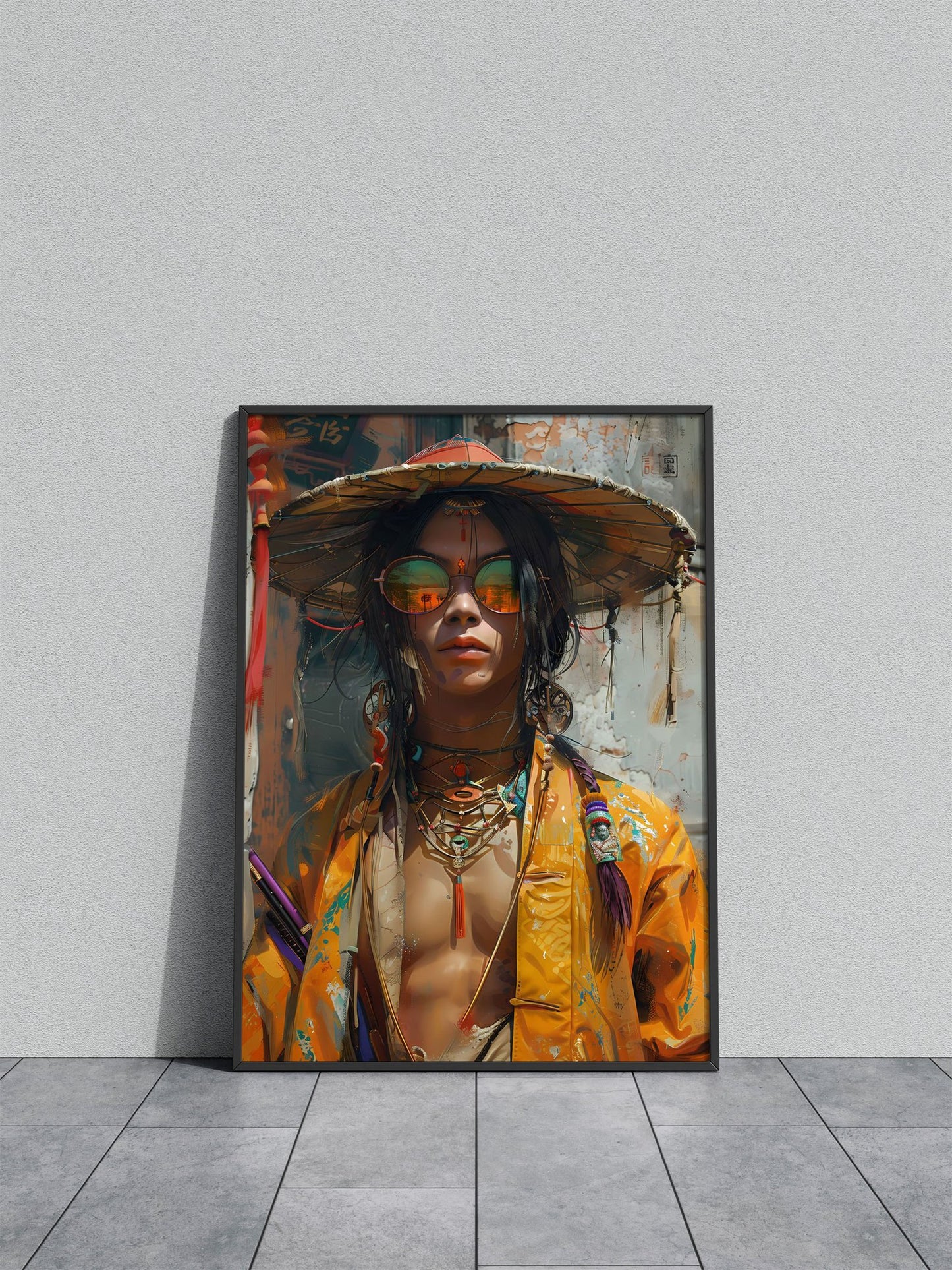 Asian Cyberpunk Warrior Asian Style Poster | Wall Art for Home & Office | High-Quality Print