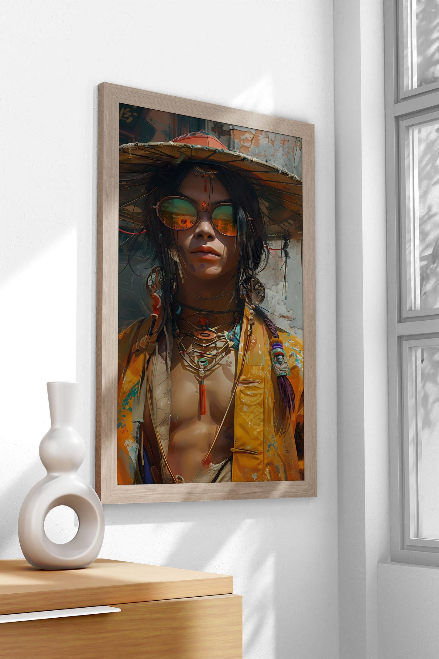 Asian Cyberpunk Warrior Asian Style Poster | Wall Art for Home & Office | High-Quality Print