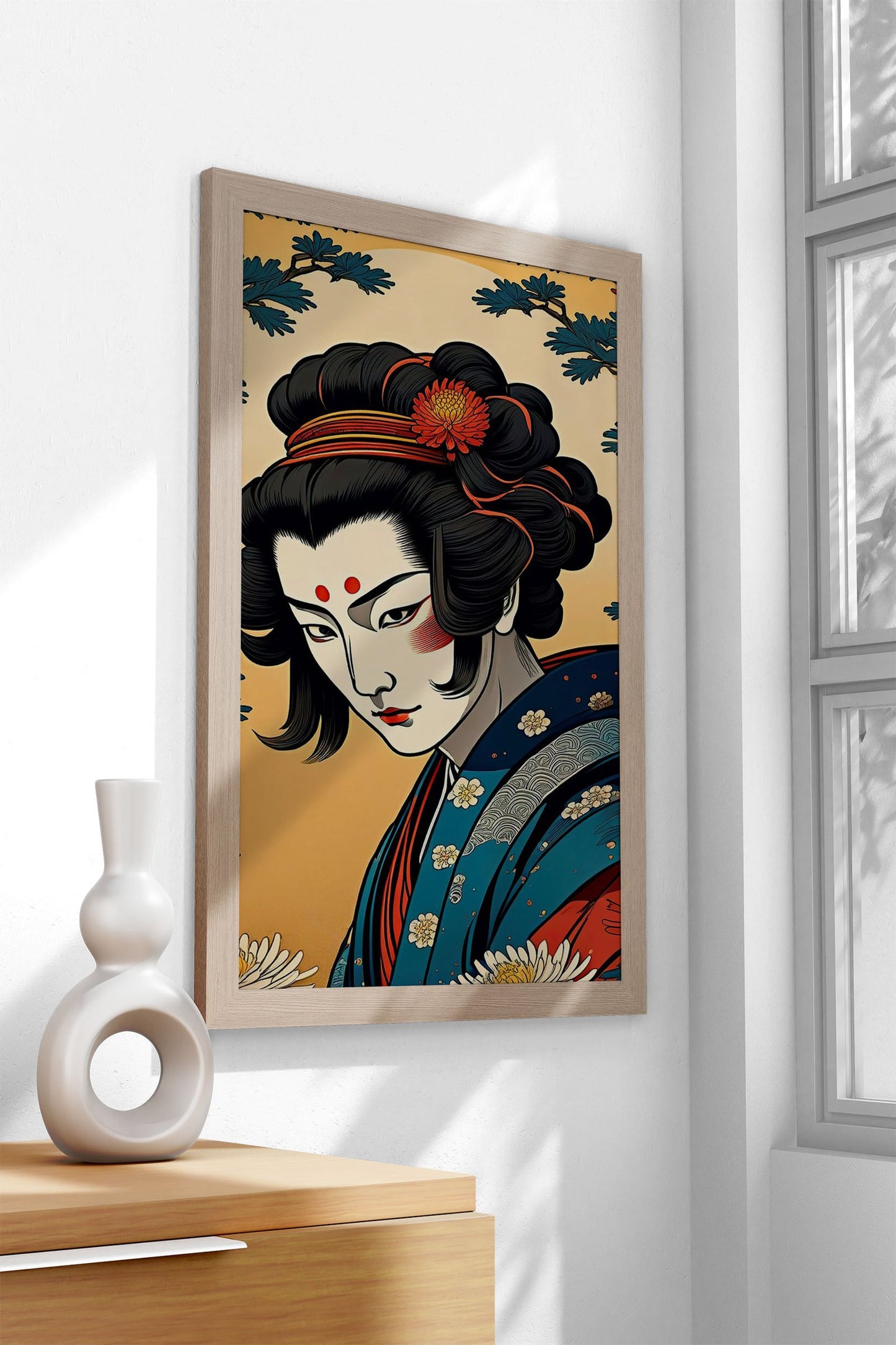 Asian Floral samurai Asian Style Poster | Wall Art for Home & Office | High-Quality Print