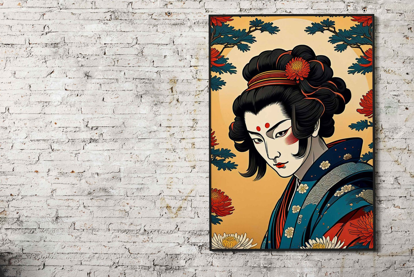 Asian Floral samurai Asian Style Poster | Wall Art for Home & Office | High-Quality Print