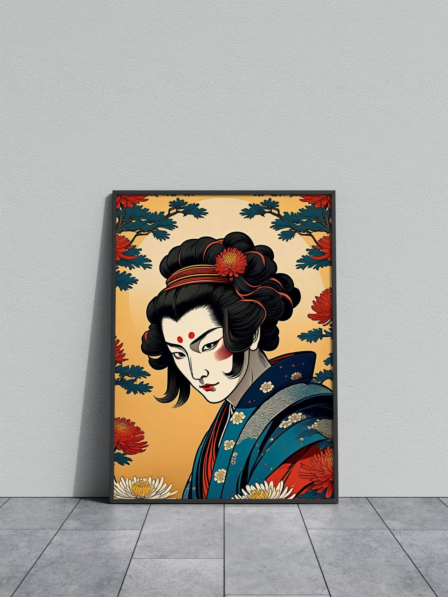 Asian Floral samurai Asian Style Poster | Wall Art for Home & Office | High-Quality Print