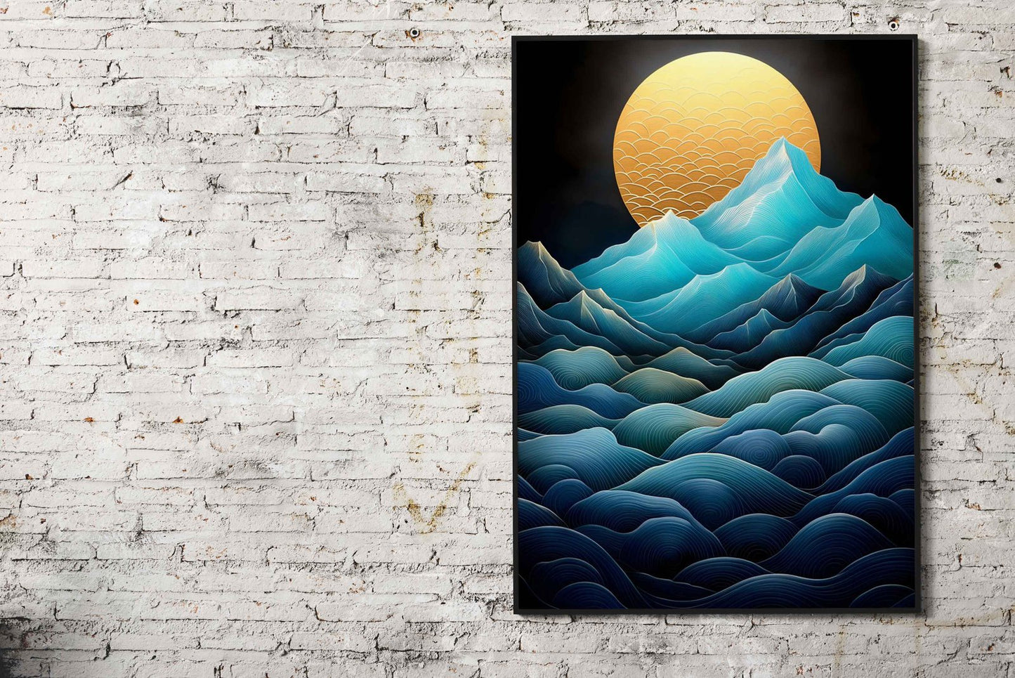 Asian Landscape Over Mountains Asian Style Poster | Wall Art for Home & Office | High-Quality Print