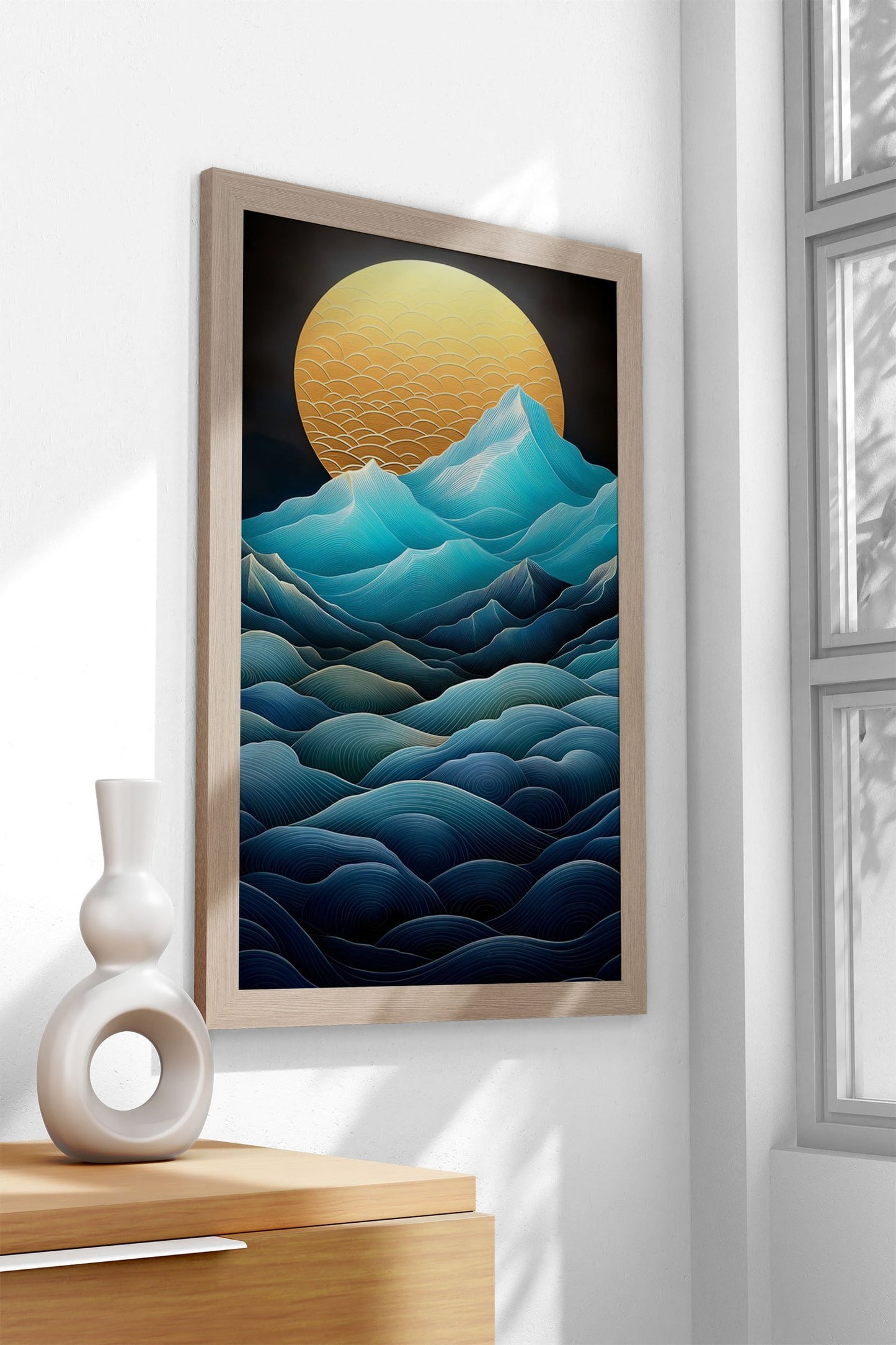 Asian Landscape Over Mountains Asian Style Poster | Wall Art for Home & Office | High-Quality Print