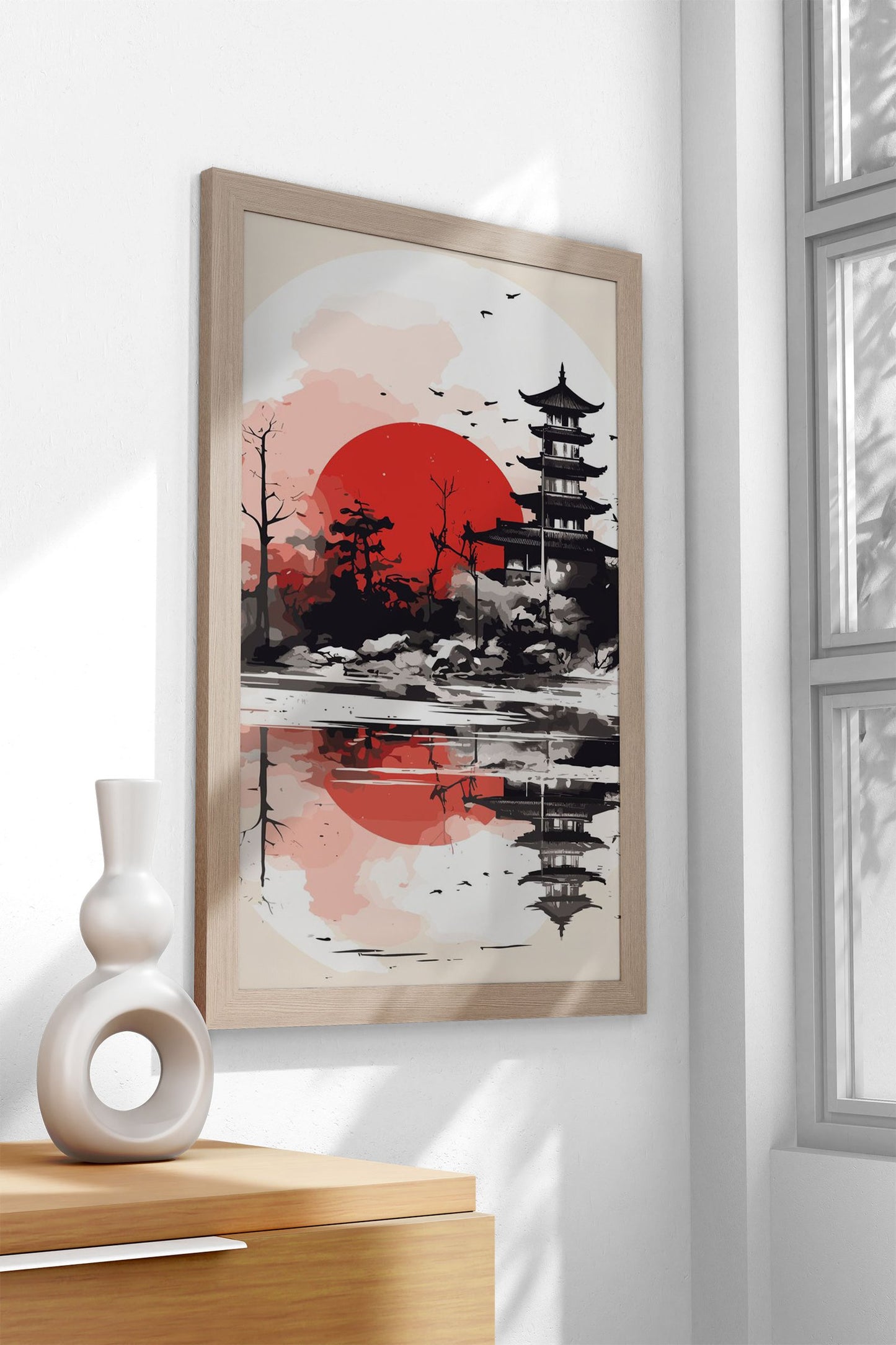 Asian Light Sun Landscape Asian Style Poster | Wall Art for Home & Office | High-Quality Print