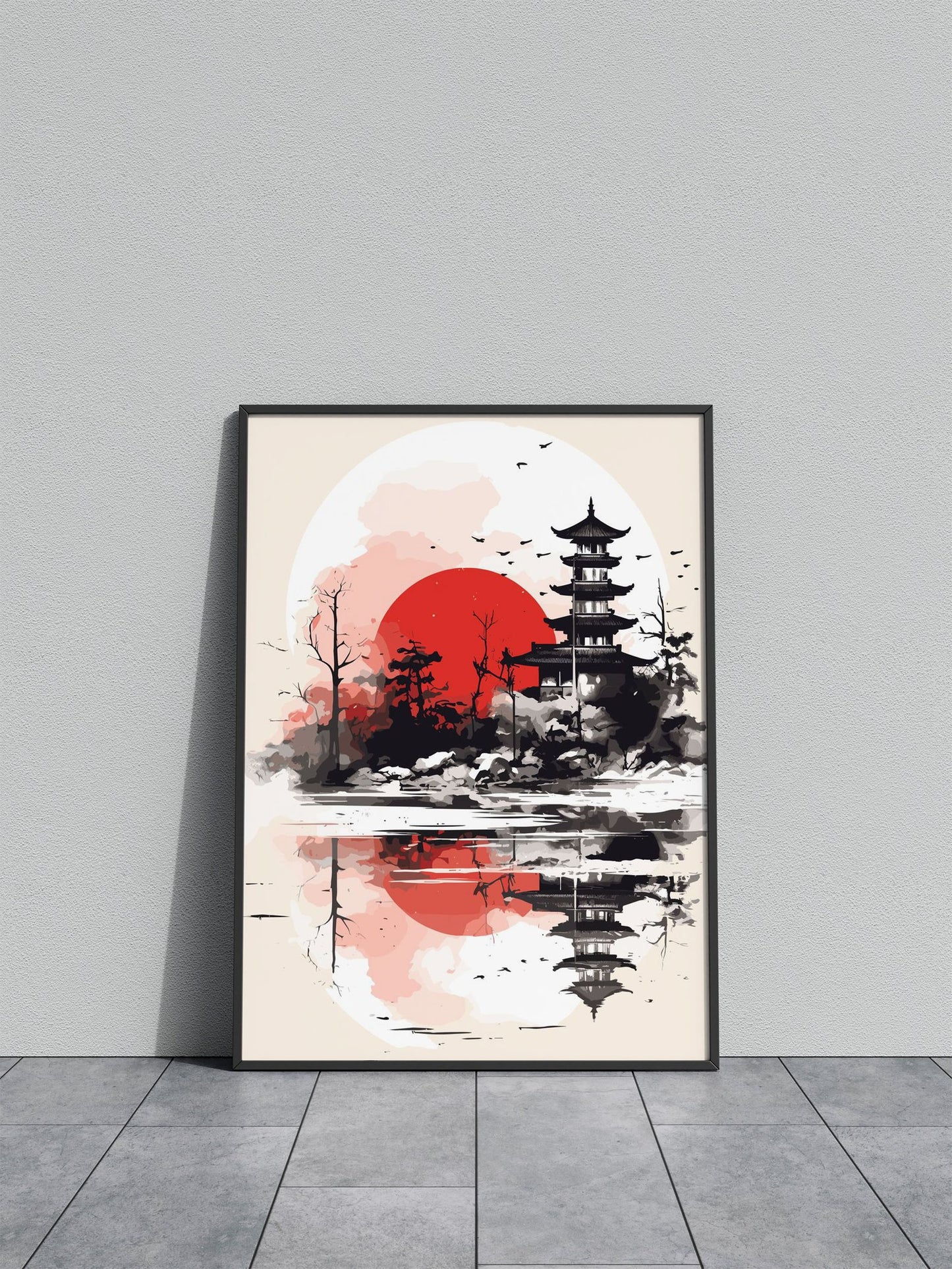 Asian Light Sun Landscape Asian Style Poster | Wall Art for Home & Office | High-Quality Print