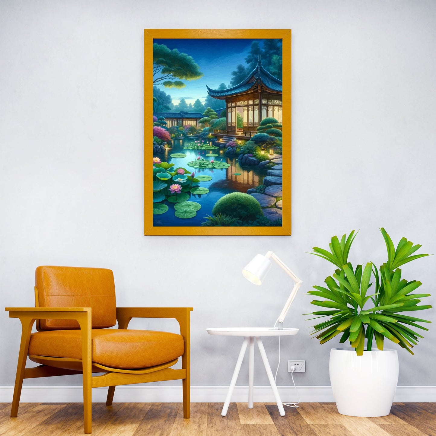 Asian Lily Garden Twilight Asian Style Poster | Wall Art for Home & Office | High-Quality Print