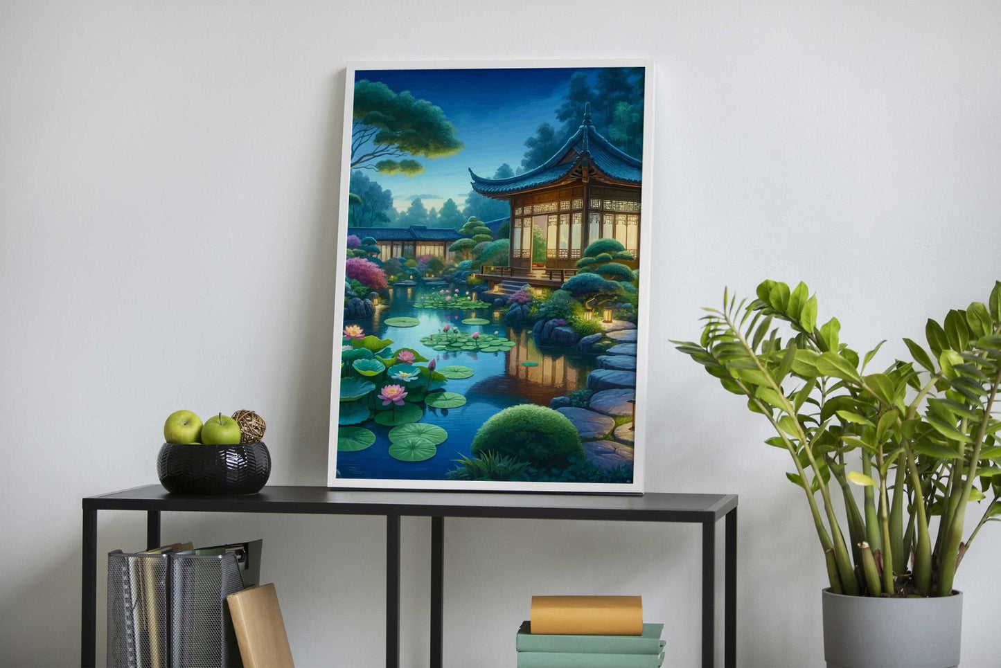 Asian Lily Garden Twilight Asian Style Poster | Wall Art for Home & Office | High-Quality Print