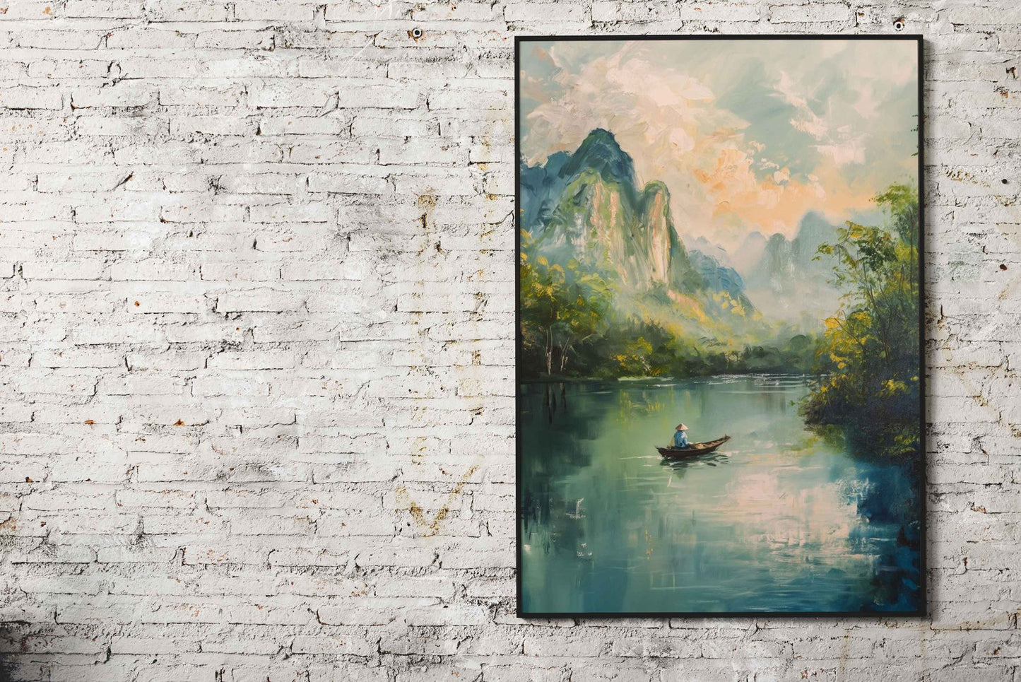 Asian Mountains River Asian Style Poster | Wall Art for Home & Office | High-Quality Print