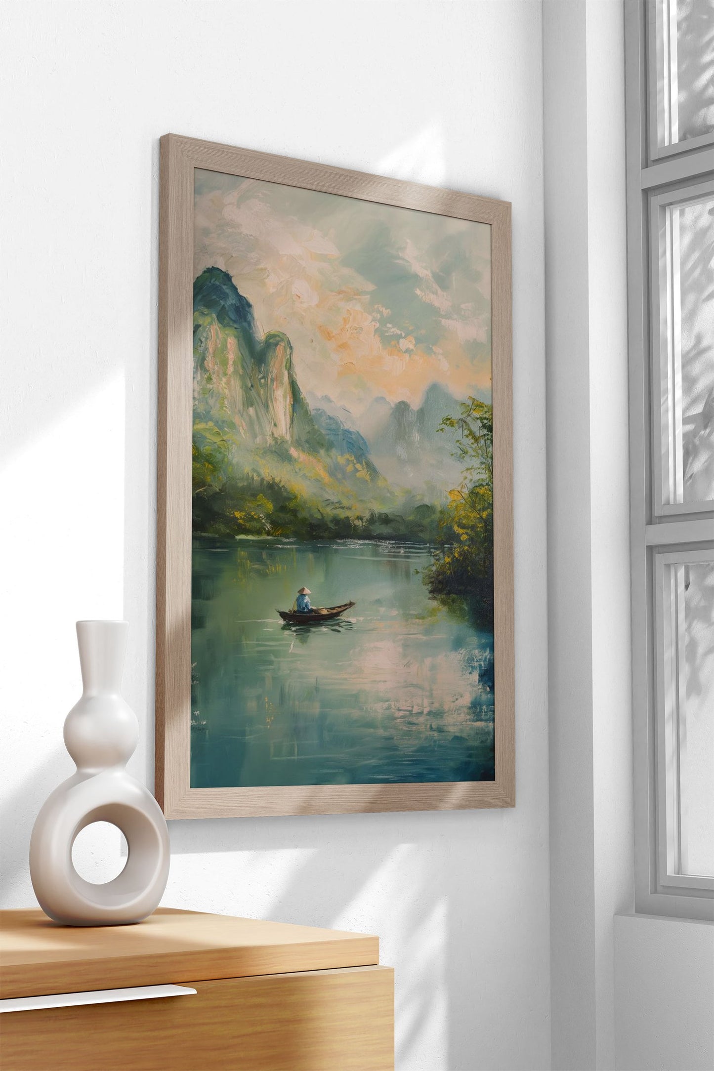 Asian Mountains River Asian Style Poster | Wall Art for Home & Office | High-Quality Print