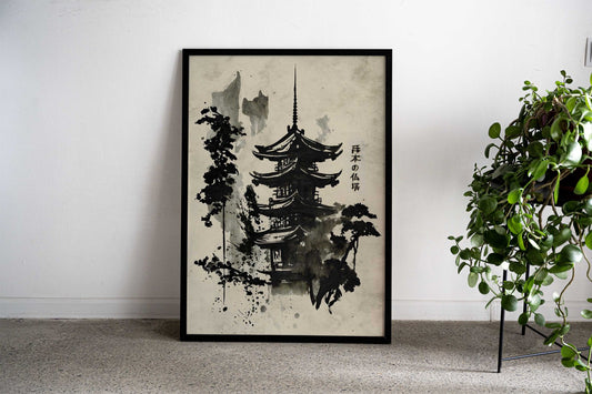 Asian Pagoda Asian Style Poster | Wall Art for Home & Office | High-Quality Print