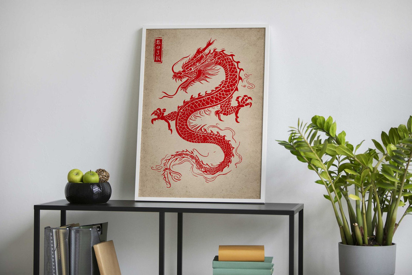 Asian Red Dragon Asian Style Poster | Wall Art for Home & Office | High-Quality Print