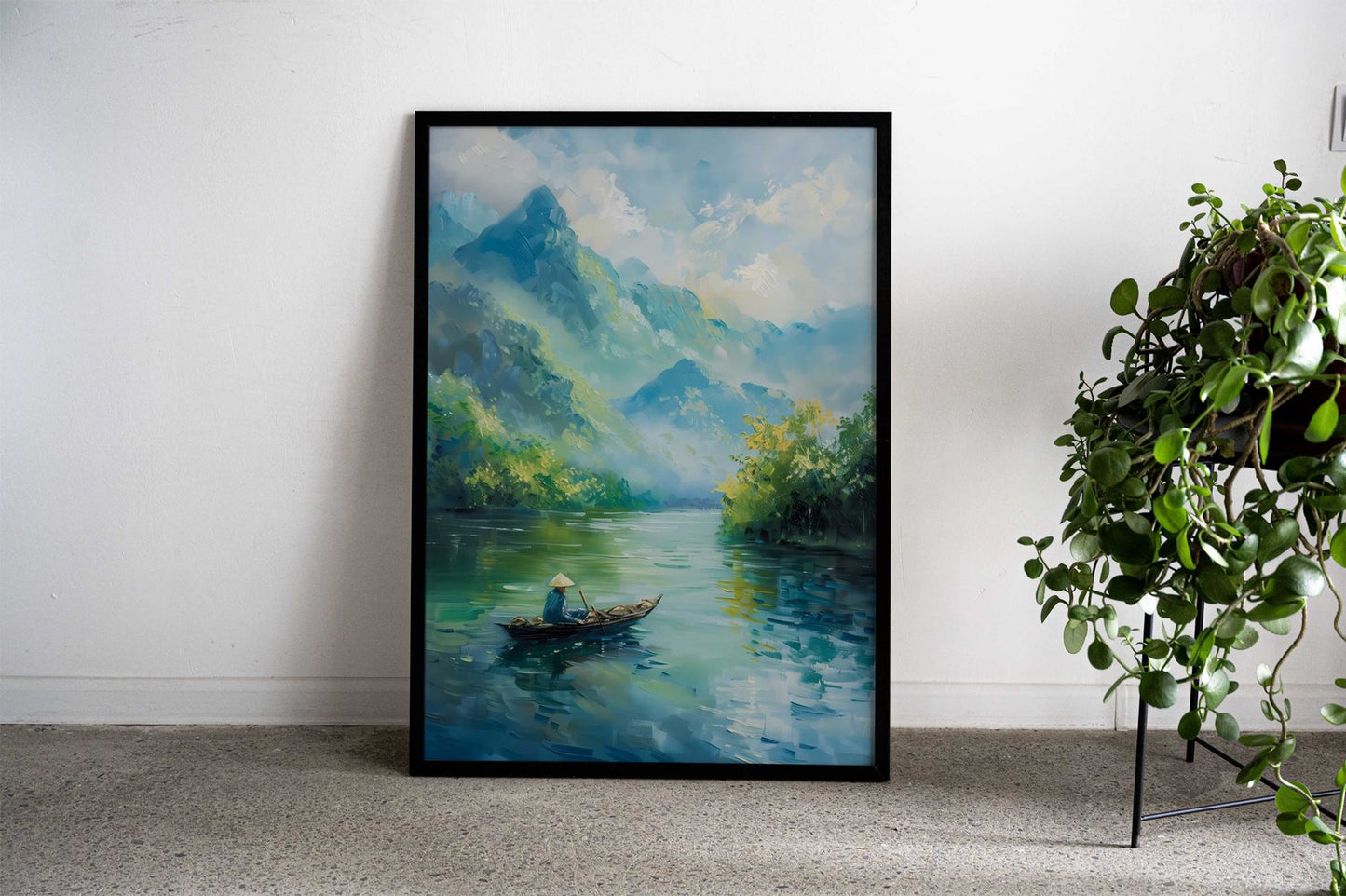 Asian River Mountains Asian Style Poster | Wall Art for Home & Office | High-Quality Print