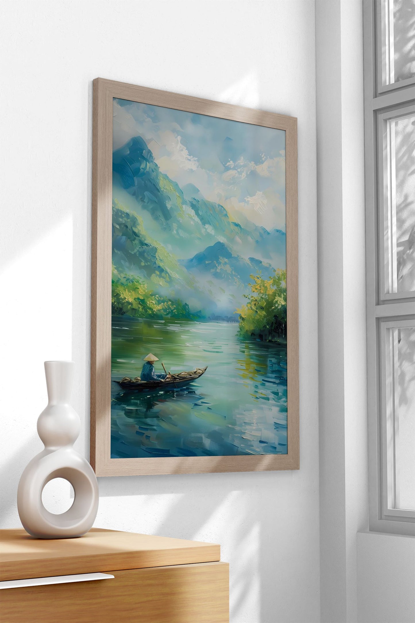 Asian River Mountains Asian Style Poster | Wall Art for Home & Office | High-Quality Print