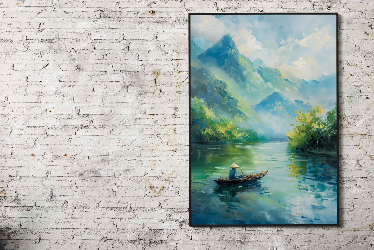 Asian River Mountains Asian Style Poster | Wall Art for Home & Office | High-Quality Print
