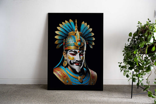 Asian Warrior Bust Asian Style Poster | Wall Art for Home & Office | High-Quality Print