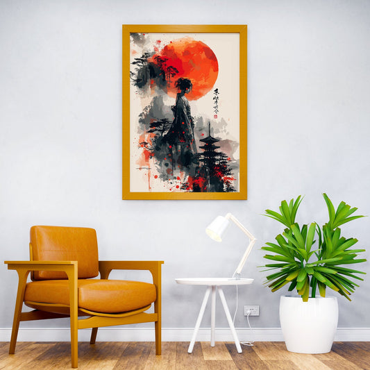 Asian Woman Standing There Asian Style Poster | Wall Art for Home & Office | High-Quality Print