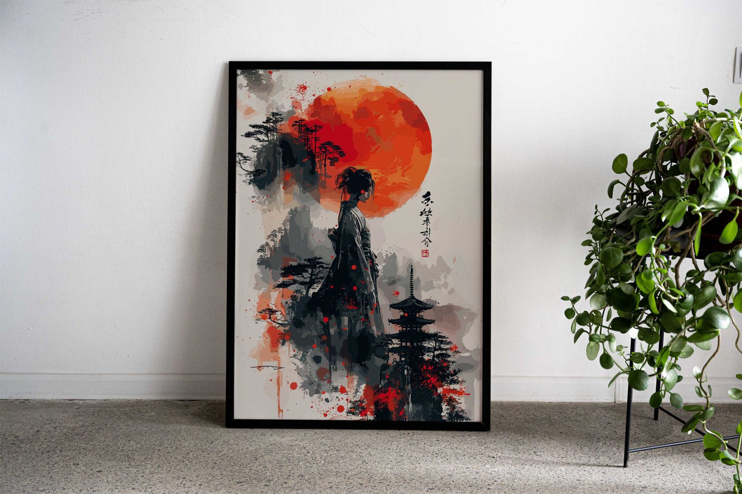 Asian Woman Standing There Asian Style Poster | Wall Art for Home & Office | High-Quality Print