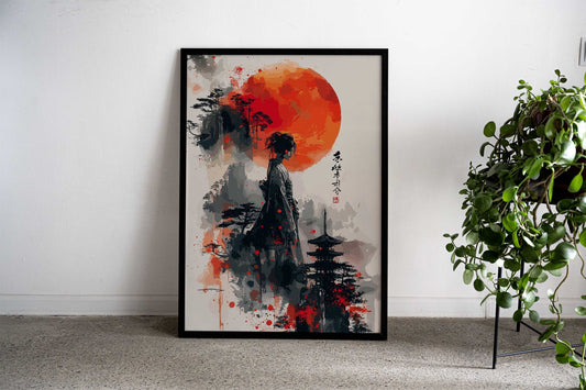 Asian Woman Standing There Asian Style Poster | Wall Art for Home & Office | High-Quality Print
