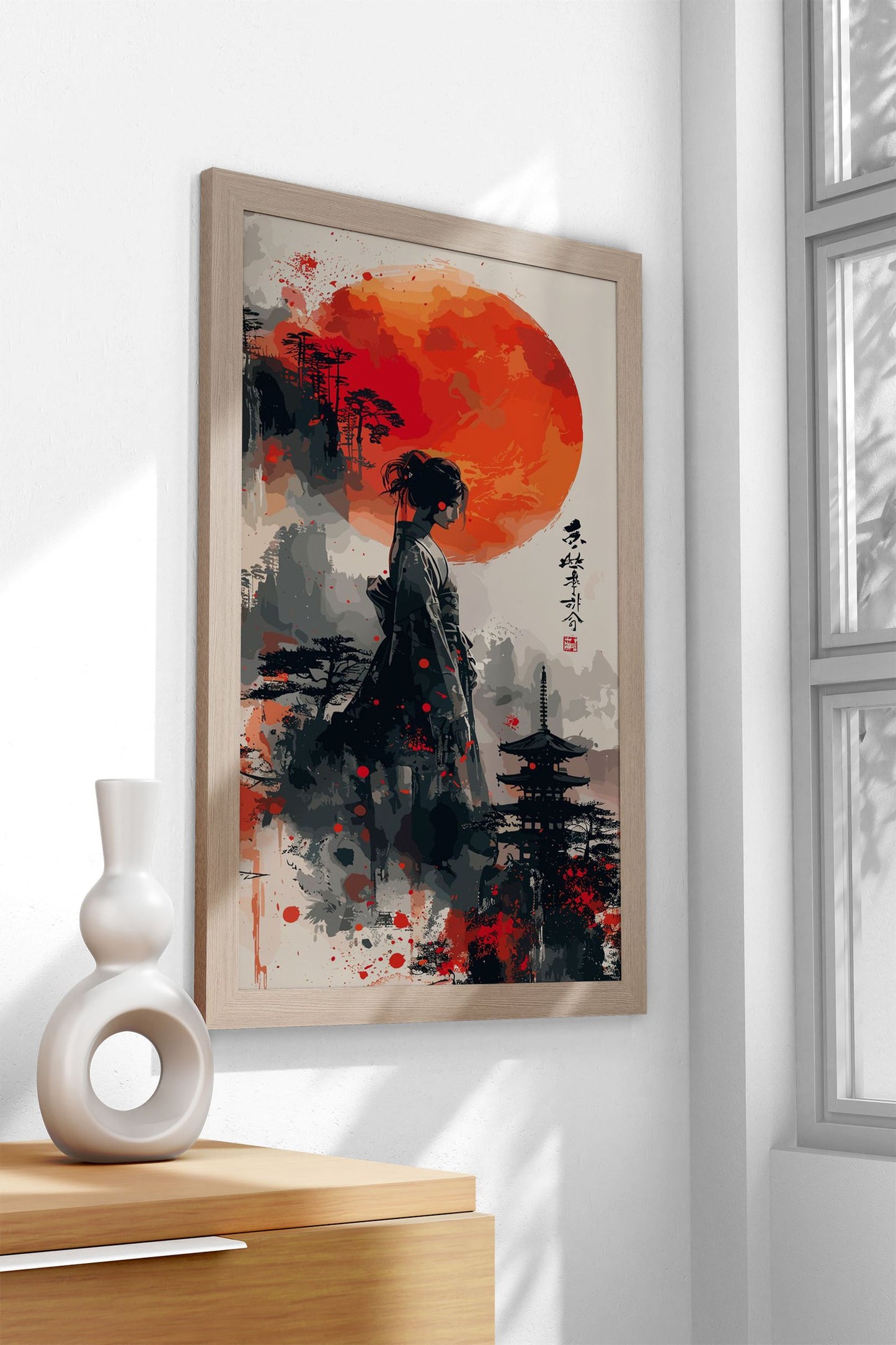 Asian Woman Standing There Asian Style Poster | Wall Art for Home & Office | High-Quality Print