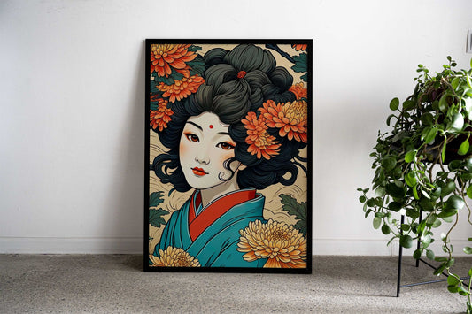 Asian gardener girl Asian Style Poster | Wall Art for Home & Office | High-Quality Print