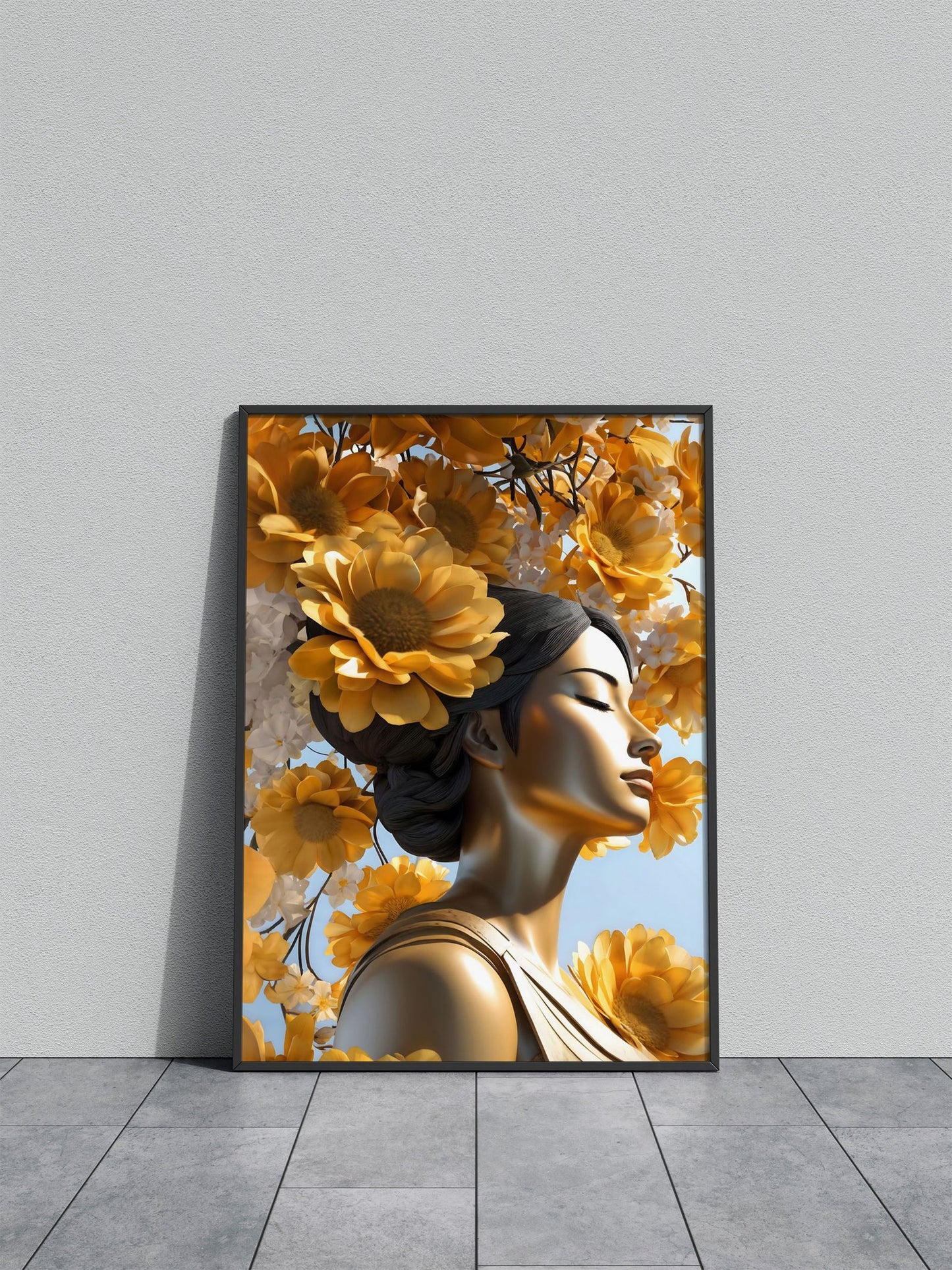 Asian woman among flowers Asian Style Poster | Wall Art for Home & Office | High-Quality Print