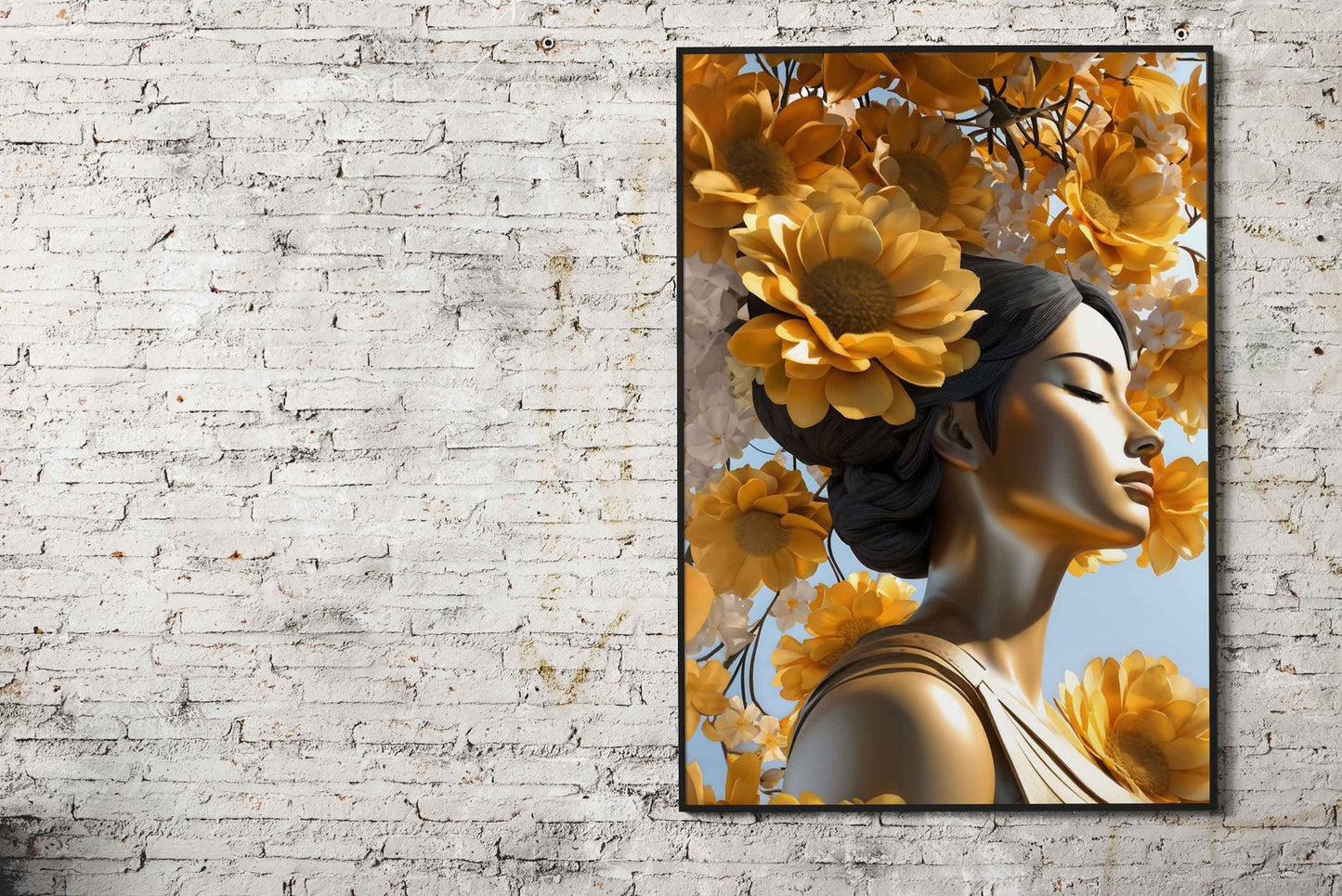 Asian woman among flowers Asian Style Poster | Wall Art for Home & Office | High-Quality Print