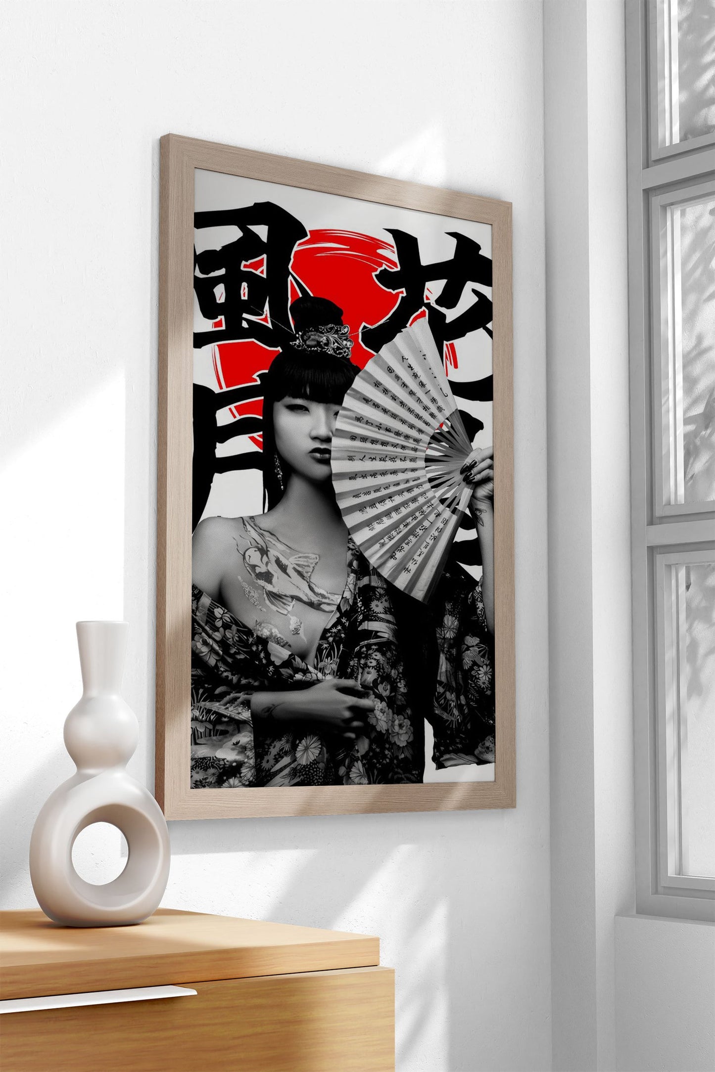 Asian woman fan Asian Style Poster | Wall Art for Home & Office | High-Quality Print