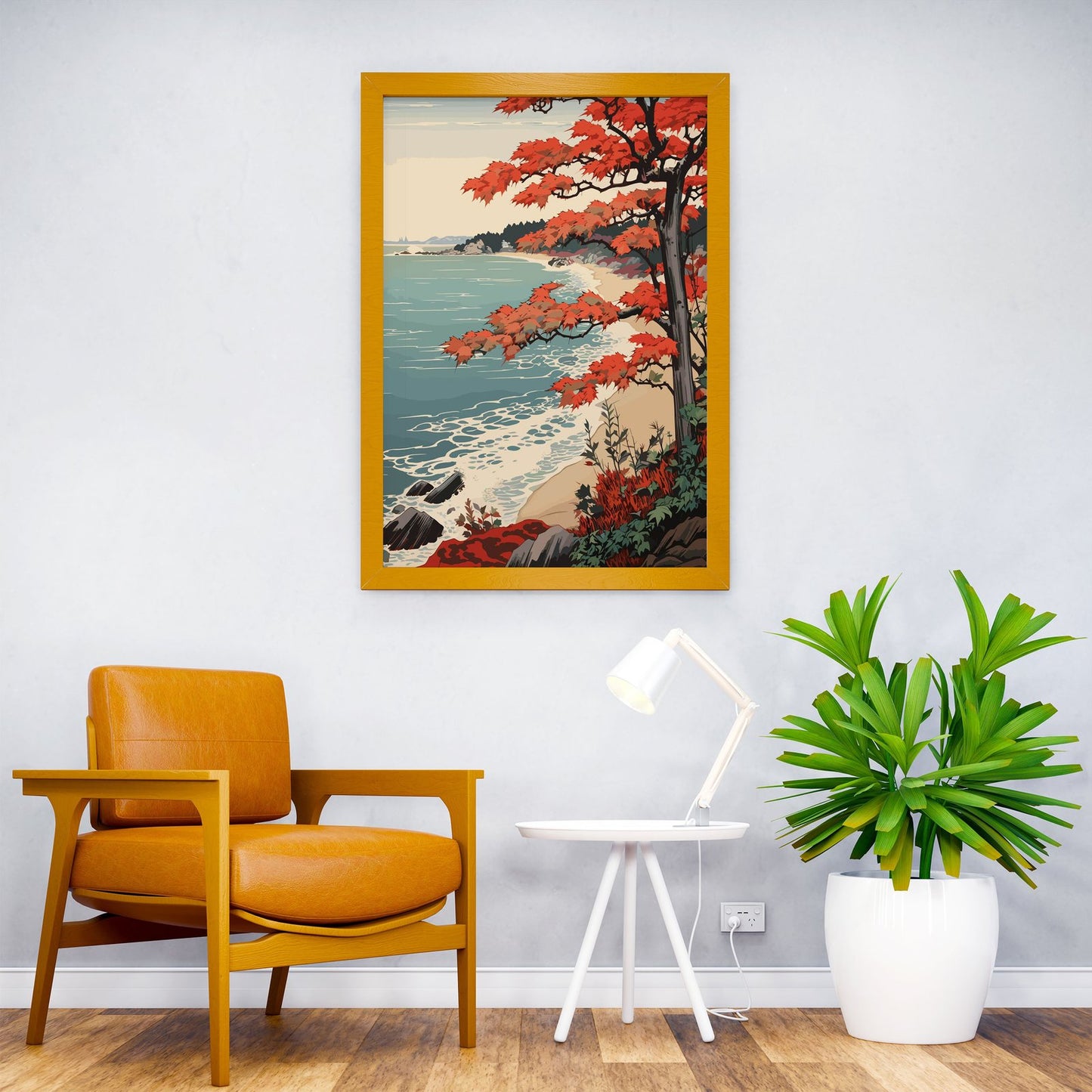 Autumn Coastline Asian Style Poster | Wall Art for Home & Office | High-Quality Print