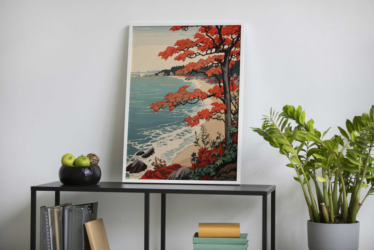 Autumn Coastline Asian Style Poster | Wall Art for Home & Office | High-Quality Print