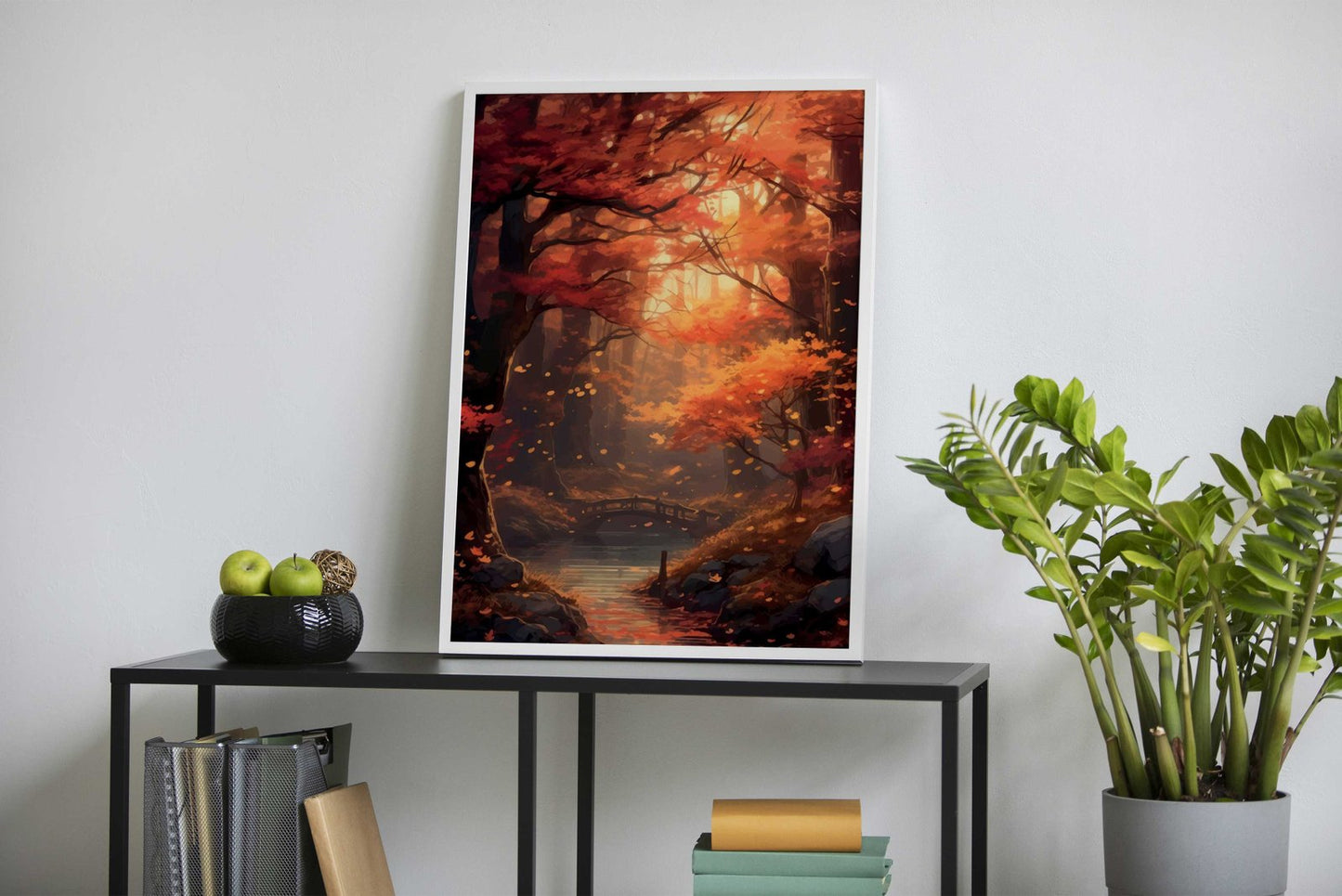 Autumn Forest Stream Asian Style Poster | Wall Art for Home & Office | High-Quality Print