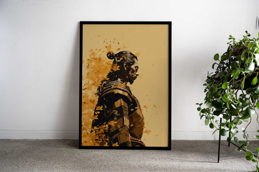 Autumn Samurai Pixel Art Asian Style Poster | Wall Art for Home & Office | High-Quality Print