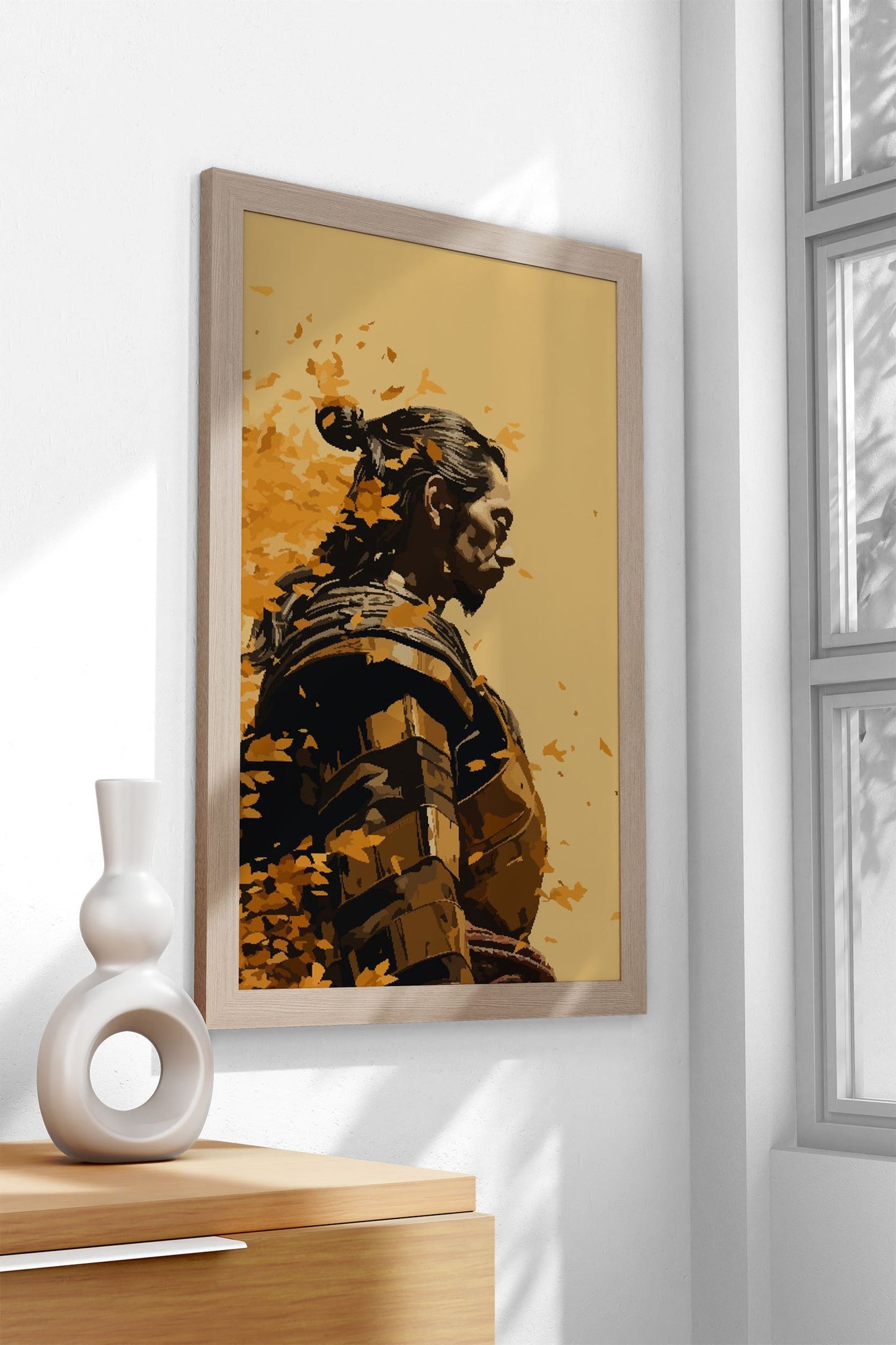 Autumn Samurai Pixel Art Asian Style Poster | Wall Art for Home & Office | High-Quality Print