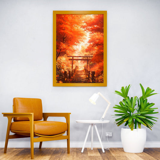 Autumn Torii Gate Asian Style Poster | Wall Art for Home & Office | High-Quality Print