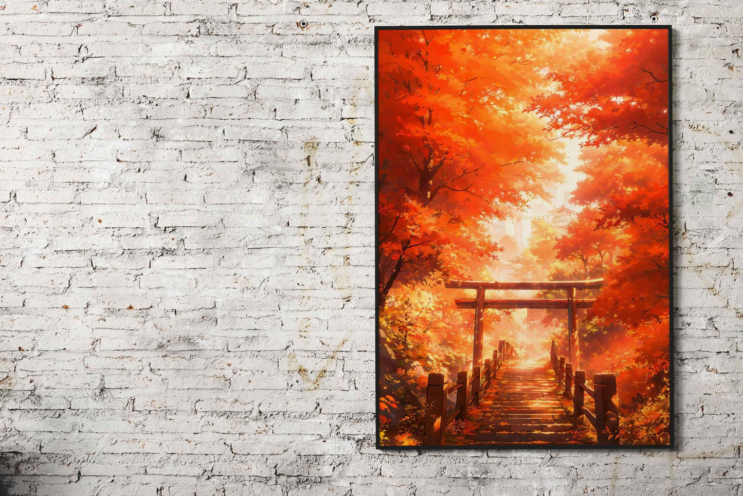 Autumn Torii Gate Asian Style Poster | Wall Art for Home & Office | High-Quality Print